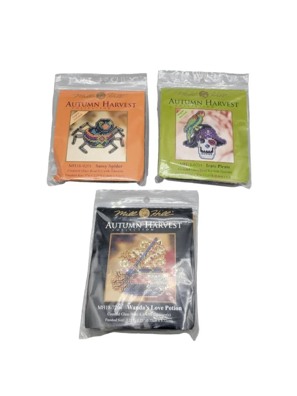 Halloween Glass Bead Kits Autumn Harvest Collection New Mill Hill Set of 3